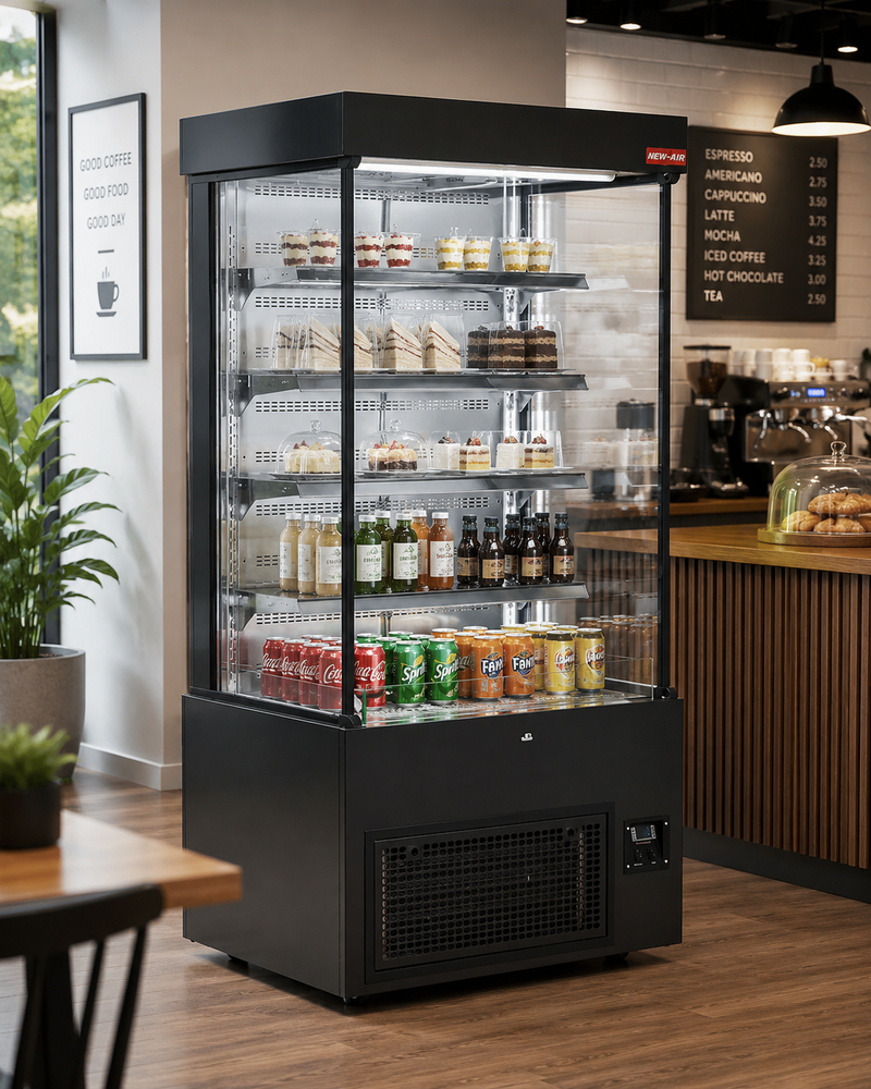 NEW AIR NOM-40-S Commercial 40" Vertical Open Air Curtain Merchandiser - Ideal for Restaurants, Cafés, Convenience Store and Supermarkets