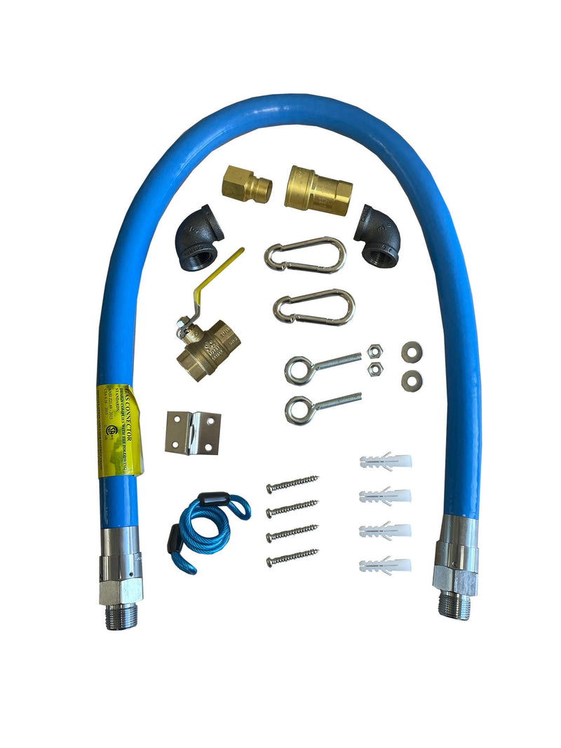 Canco - CGH-60-KIT Commercial 3/4" Diameter Quick Disconnect Gas Hose Kit - 60" Hose Length