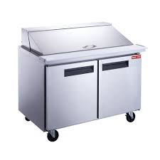 NEW AIR NPT-048-MSA Commercial 48" Mega Top Double Door Salad/Sandwich Prep Table - Ideal for Restaurants, Cafeterias & Food Processing Spaces