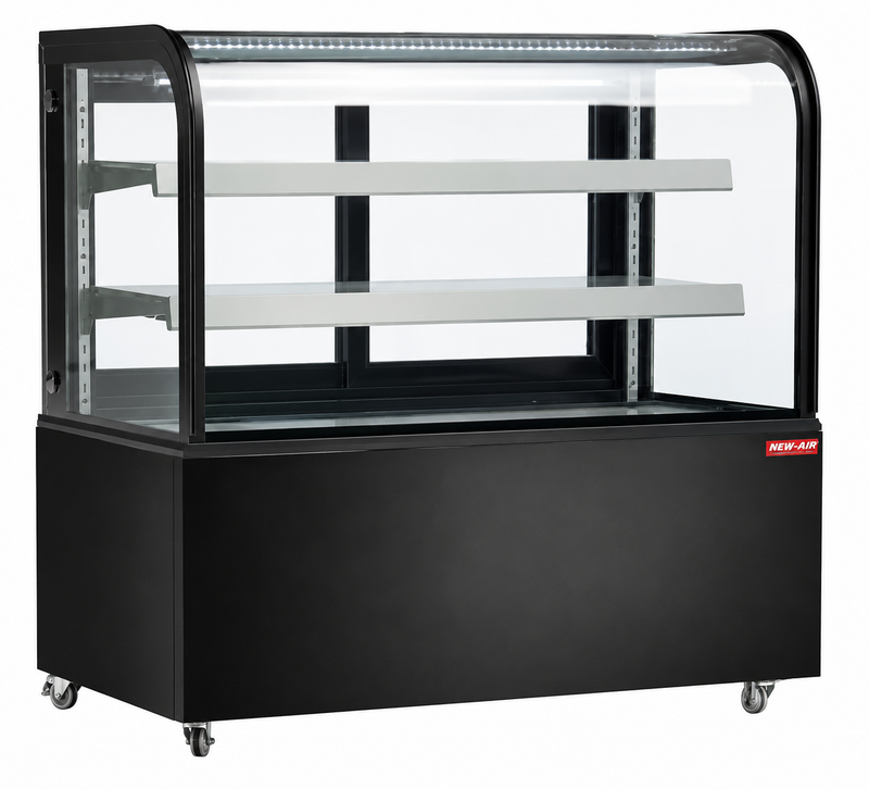 NEW AIR NDC-48-CG Commercial 48 Curved Glass 13 Cu. Ft. Refrigerated Display Case - Ideal for Restaurants, Cafés & Bakeries