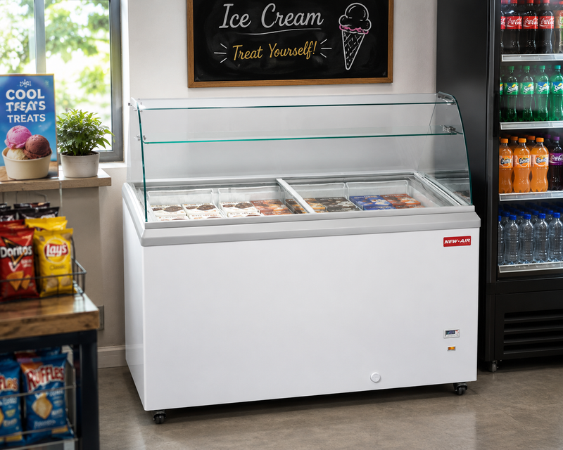 NEW AIR NIF-60-DC Commercial 60" Ice Cream Dipping Cabinet 13.7 Cu. Ft. - Ideal for Restaurants, Ice Cream Shops, Convenience Store & Grocery Stores