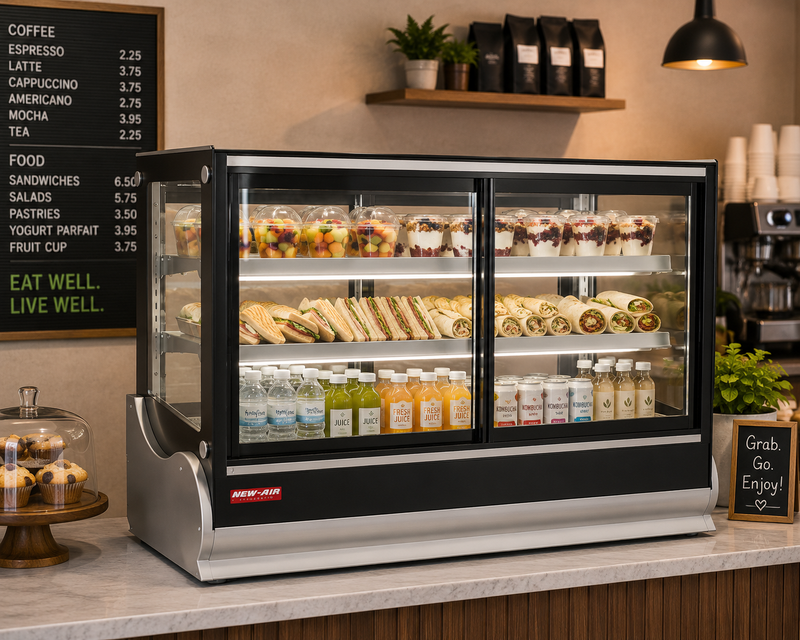 NEW AIR NCDC60-SV Commercial Square 60" Self-Serve Refrigerated Countertop Display Case