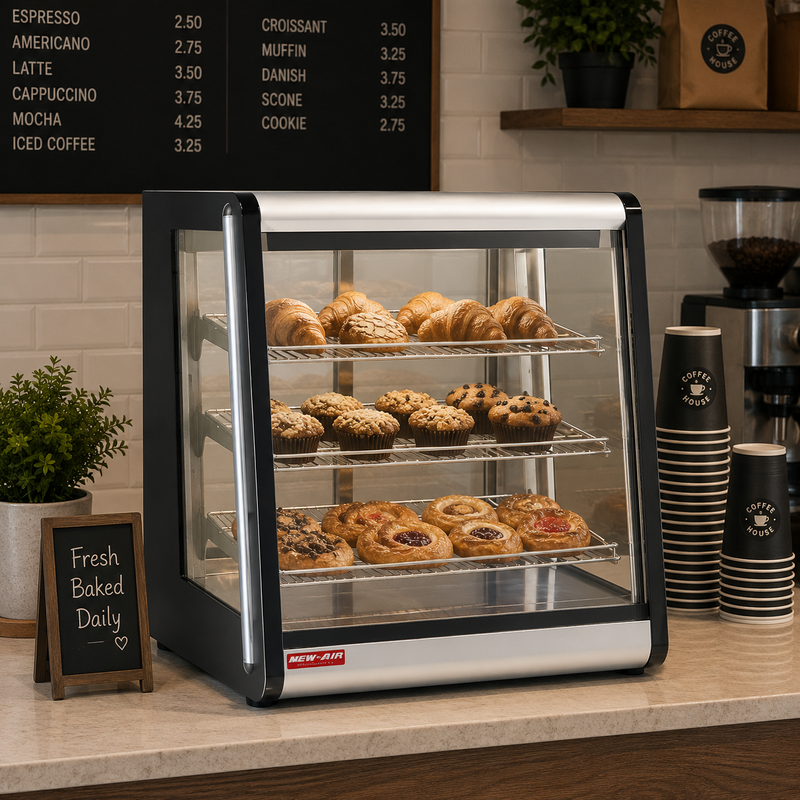 New Air NCD-32-HT Heated Countertop Display Case - Ideal for restaurants, cafés, and bakeries