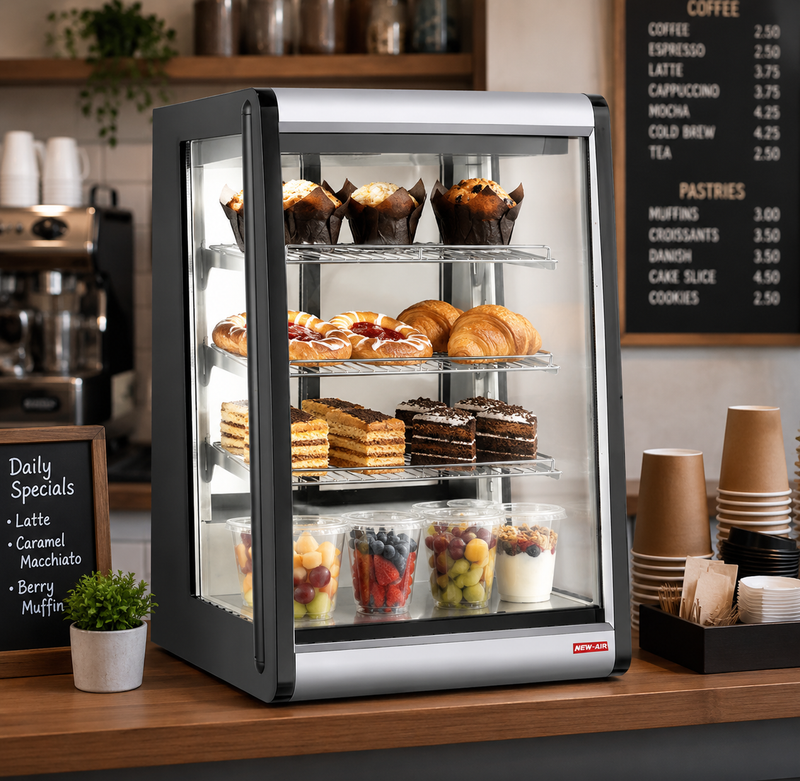 NEW AIR NCD-24-CD Commercial 24" Refrigerated Countertop Display Case - Ideal for Restaurants, Cafés and Bakeries