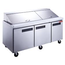 NEW AIR NPT-072-MSA Commercial 72" Mega Top Triple Door Salad/Sandwich Prep Table - Ideal for Restaurants, Cafeterias & Food Processing Spaces
