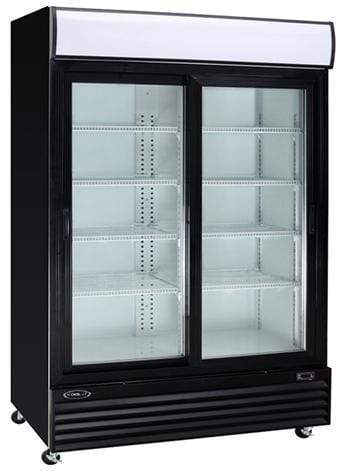 Kool-It KSM-50 - 52" Double Sliding Glass Door Display Cooler - 40.8 Cu. Ft.