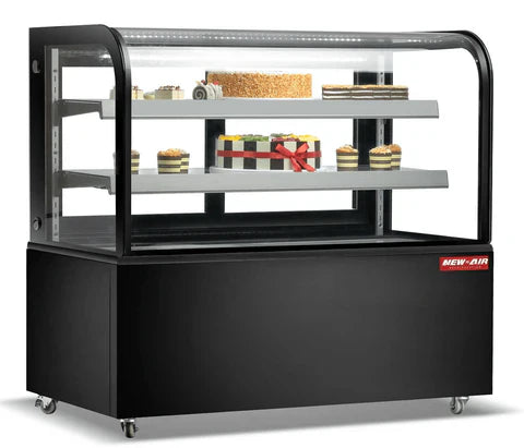 NEW AIR NDC-48-CG Commercial 48? Curved Glass 13 Cu. Ft. Refrigerated Display Case - Ideal for Restaurants, Cafés & Bakeries