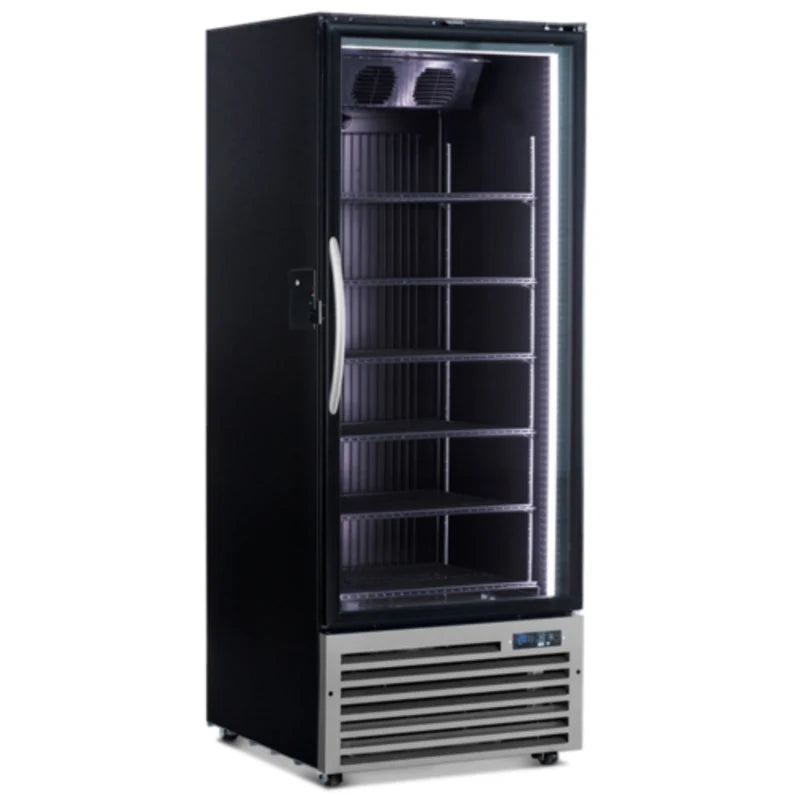 Minus Forty 22-USGF-F2-BK-BI-FS 30" Full Height Single Glass Door Freezer - Black Interior with Smartlock and Floor Stand