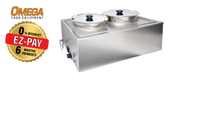 Omega ZCK165AT-4 Full Size Stainless Steel Electric Food Warmer with Soup Inserts