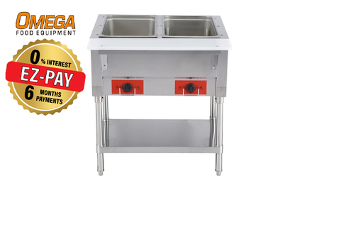 Omega FZ-06B Electric 2 Well Steam Table - 120V, NO WATER REQUIRED