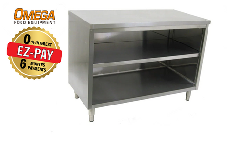 Omega Stainless Steel Open Dish Cabinets Without Doors - Various Sizes