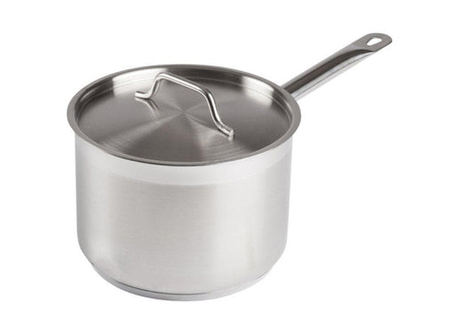 Winco Stainless Steel Sauce Pan With Cover - Various Sizes - Omni Food Equipment