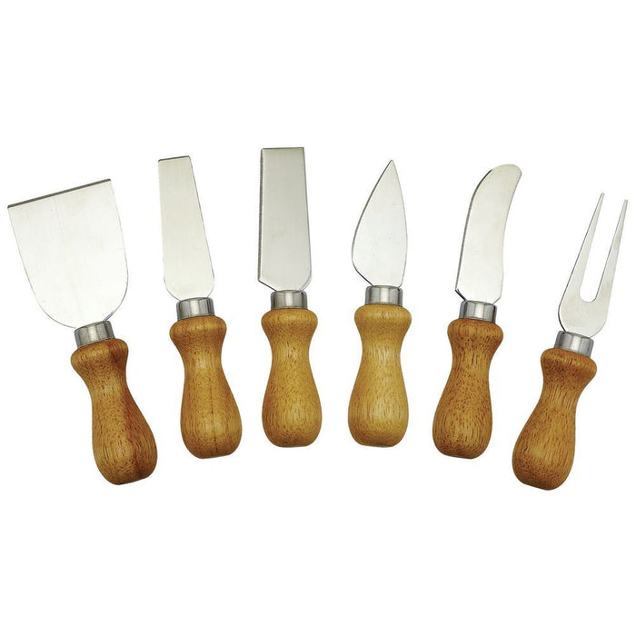 Winco Cheese Knife Set, With Wooden Handles- Stainless Steel Blades