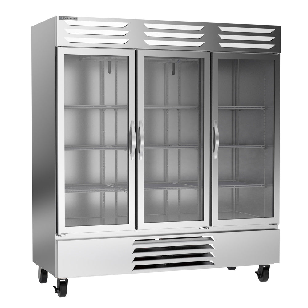 Beverage Air Vista Series FB72HC-5G Triple Glass Door 75" Wide Stainless Steel Freezer - CONTACT US FOR BEST PRICING
