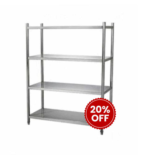 Omega Stainless Steel 4 Tier Free Standing Shelf - Various Sizes