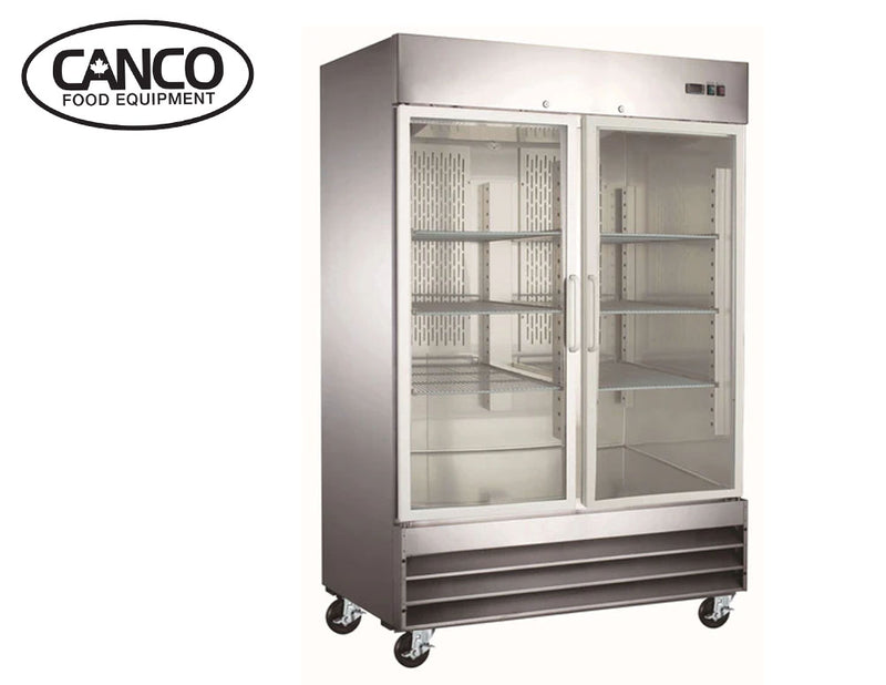 Canco SSGF-1320 Double Glass Door 54" Wide Stainless Steel Freezer