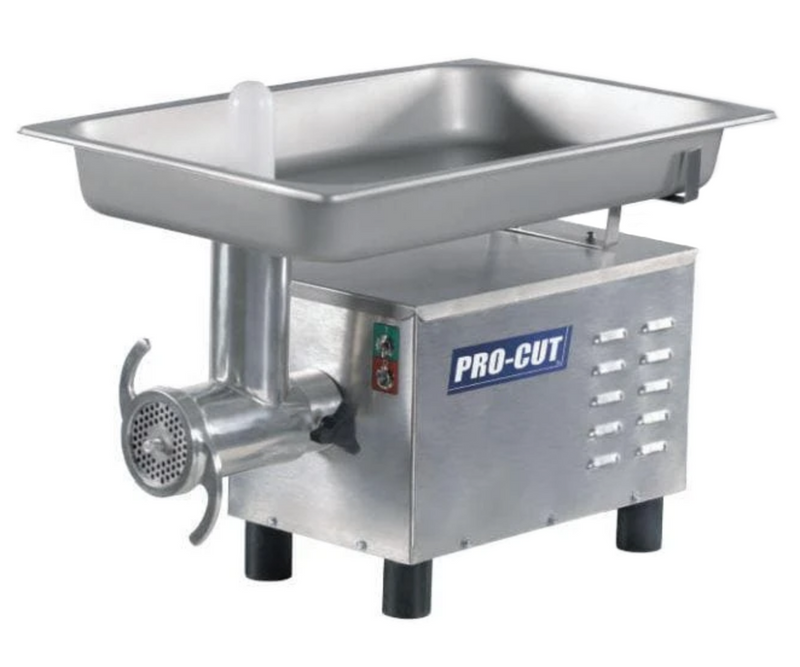 Pro-Cut KG-12-SS Size 12 Meat Grinder - Large 20.8” x 13“ Feeding Pan, 3/4 HP, 120V, Single Phase