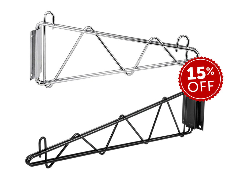 Canarac Wire Chrome/Black Epoxy Wall Brackets (Set of 2)
