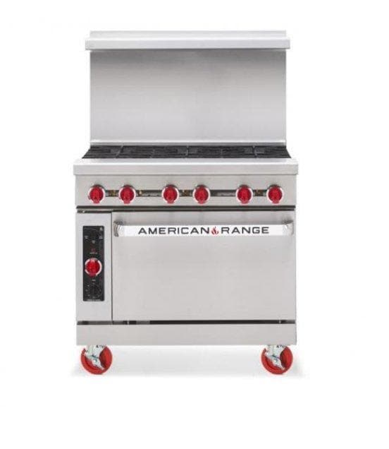 American Range AR-6 Natural Gas 36" 6 Burner Stove Top Range - Other Combinations Available - Omni Food Equipment