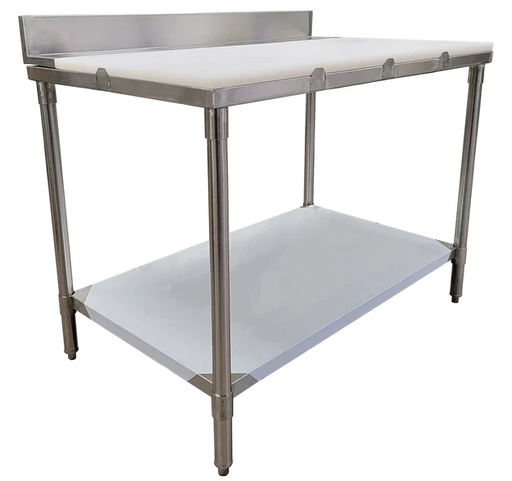Omega Heavy Duty 16 Ga. (1.5mm) Butcher Tables With 1" Cutting Board - Various Sizes
