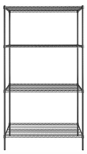 Epoxy-Coated Wire Shelving Unit in Chrome/Black Finish