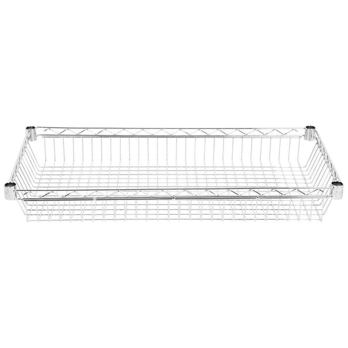 Canarac Individual Chrome/Black Epoxy Wire Shelf Baskets - Various Sizes - Omni Food Equipment