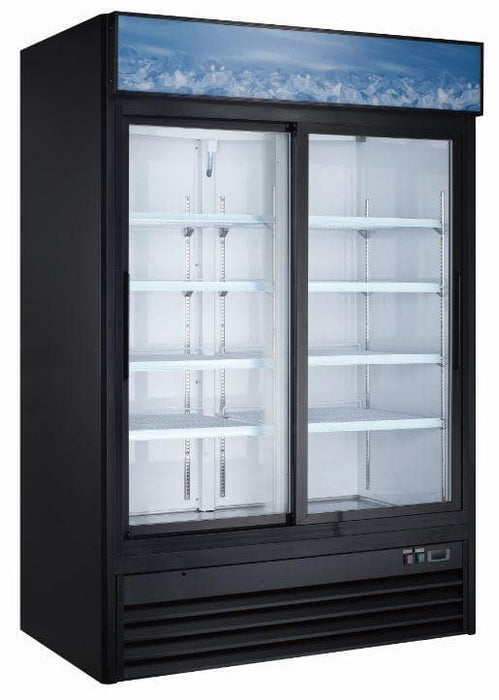 Canco MSR-1270 Double Sliding Door 53" Wide Display Refrigerator - Omni Food Equipment