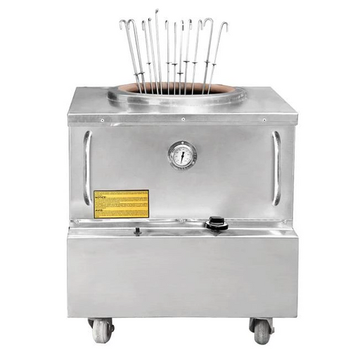 Baba Clay 34" x 34" Natural Gas Stainless Steel Square Drum Tandoor Oven - 48,000 BTU BCTAN-3434