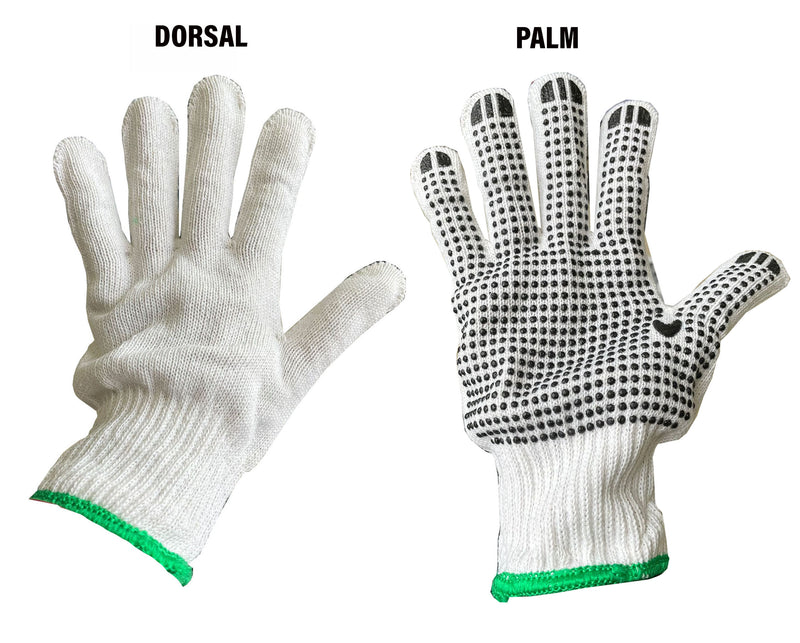 Canaquip Cotton PVC Dotted Gloves - PDN003-C - 300 pair/carton (One Size Fits All)
