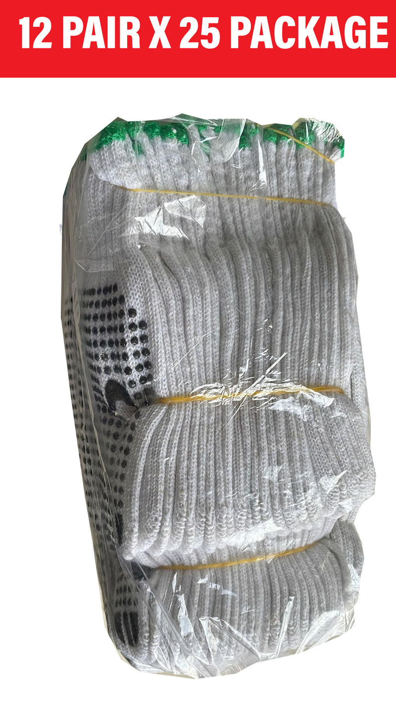 Canaquip Cotton PVC Dotted Gloves - PDN003-C - 300 pair/carton (One Size Fits All)