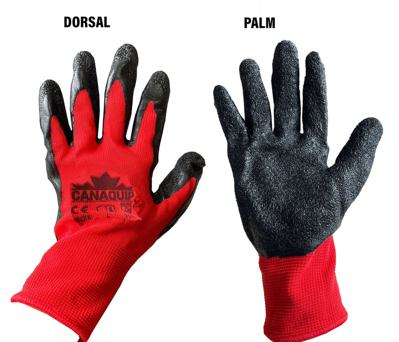 Canaquip Polyester Latex Coated Gloves (S/M/L/XL) - LT1110- 120 pair/carton