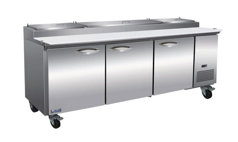Ikon IPP94 Triple Door 94" Refrigerated Pizza Prep Table - Various Configurations - Omni Food Equipment