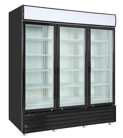 Kool-It KGM-75 Triple Swing Door 78" Wide Display Refrigerator - Omni Food Equipment