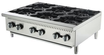 Canco GHP-6L Natural Gas/Propane 6 Burner Hot Plate (180,000 BTUs)