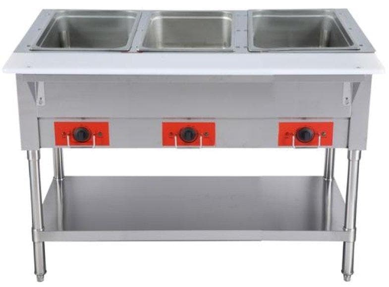 Omega FZ-06C Electric 3 Well Steam Table - 120V or 208-240V, NO WATER ...