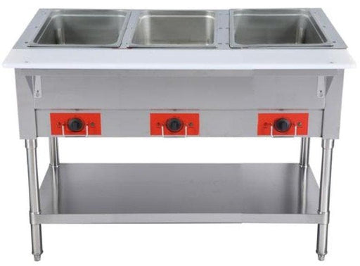 Omega FZ-06C Electric 3 Well Steam Table - 120V or 208-240V, NO WATER REQUIRED - Omni Food Equipment