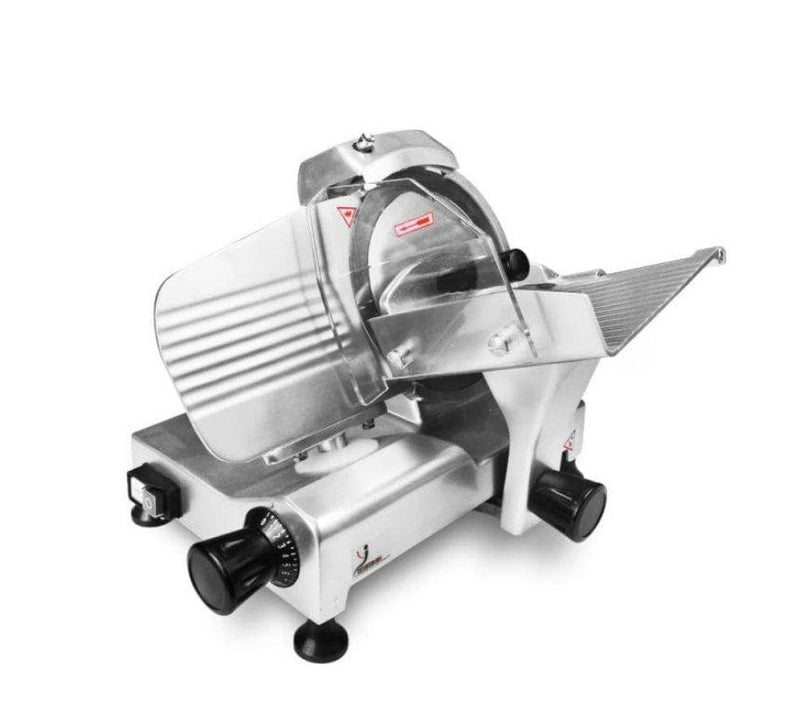 Omega HBS-195JS Manual Aluminum Meat Slicer - 8" Blade, 1/6 HP, Belt Drive - Omni Food Equipment