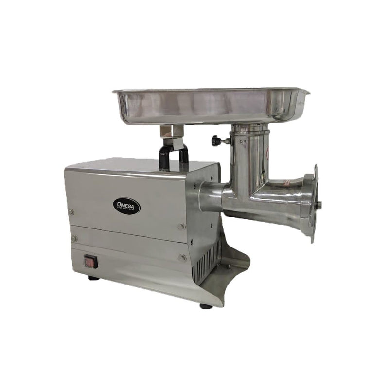 Omega HFM-32 Size 32 Meat Grinder - 15.5" x 10" Feeding Pan, 2 HP, 120V - Omni Food Equipment