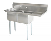 Omega Stainless Steel Sinks with Drainboard - Various Configurations - Omni Food Equipment