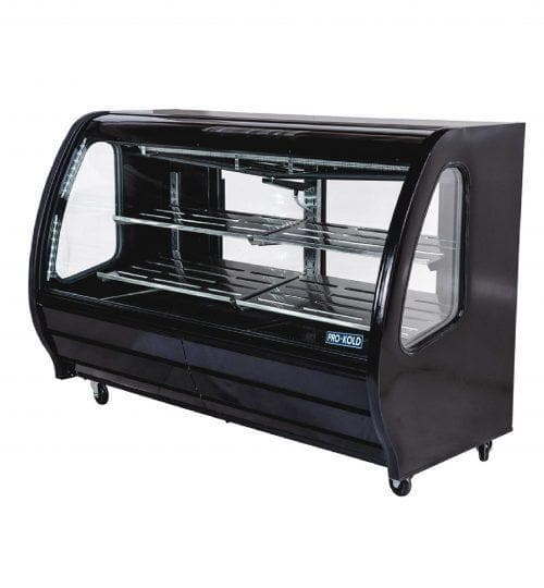 Pro-Kold DDC-80 Curved Glass 74" Refrigerated Deli Case - Available in White, Black or S/S Finish - Omni Food Equipment