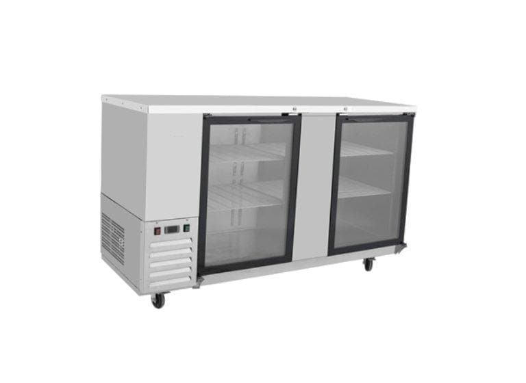 Suttonaire MBB69G Commercial 68" Double Swing Glass Door Back Bar Cooler - Omni Food Equipment