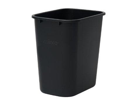 Winco 28 Qt Wastebasket - Black - Omni Food Equipment
