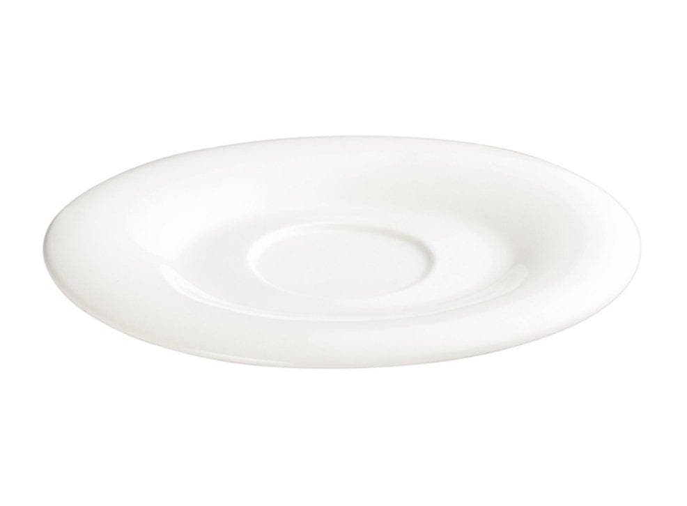 Winco Ardesia Ocea Creamy White Porcelain Oval Saucer - Omni Food Equipment