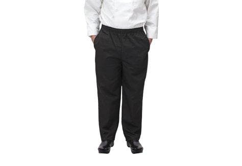 Winco Black Universal Fit Chef Pants - Various Sizes - Omni Food Equipment