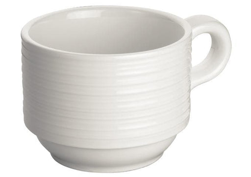 Winco Bright White Zendo 3-1/4″ Porcelain Coffee Cup - Omni Food Equipment