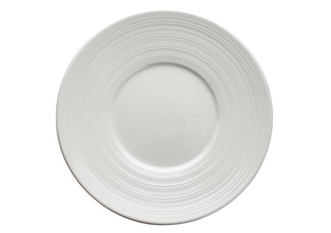 Winco Bright White Zendo Porcelain Round Plate - Omni Food Equipment