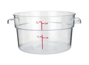 Winco Clear Polycarbonate Round Storage Container - Various Sizes - Omni Food Equipment