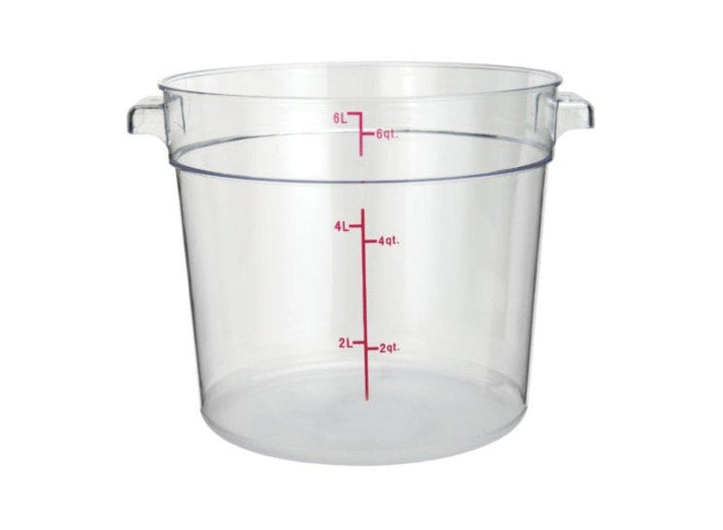 Winco Clear Polycarbonate Round Storage Container - Various Sizes - Omni Food Equipment