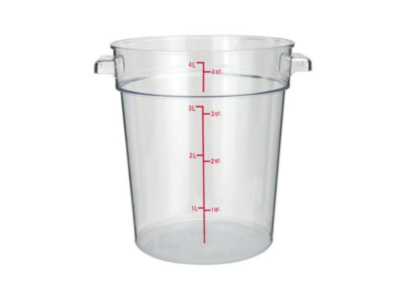 Winco Clear Polycarbonate Round Storage Container - Various Sizes - Omni Food Equipment