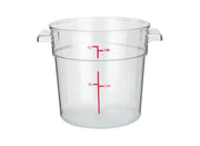 Winco Clear Polycarbonate Round Storage Container - Various Sizes - Omni Food Equipment